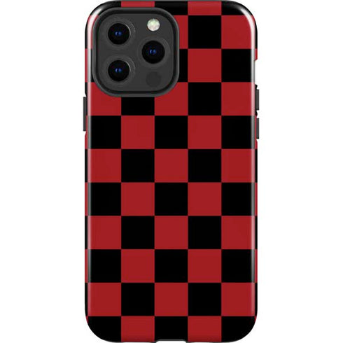 Red and Black Checkerboard iPhone 15 Pro Max Impact Case